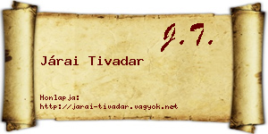 Járai Tivadar névjegykártya
